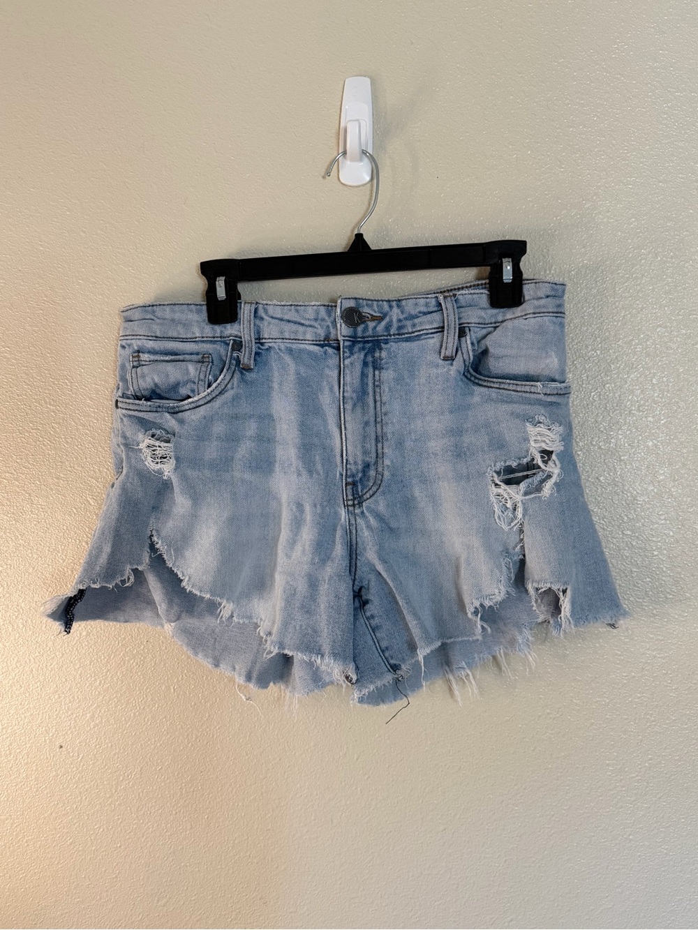 KUT FROM THE CLOTH Blue Distressed Denim Shorts - Women's Casual Cutoff size 10